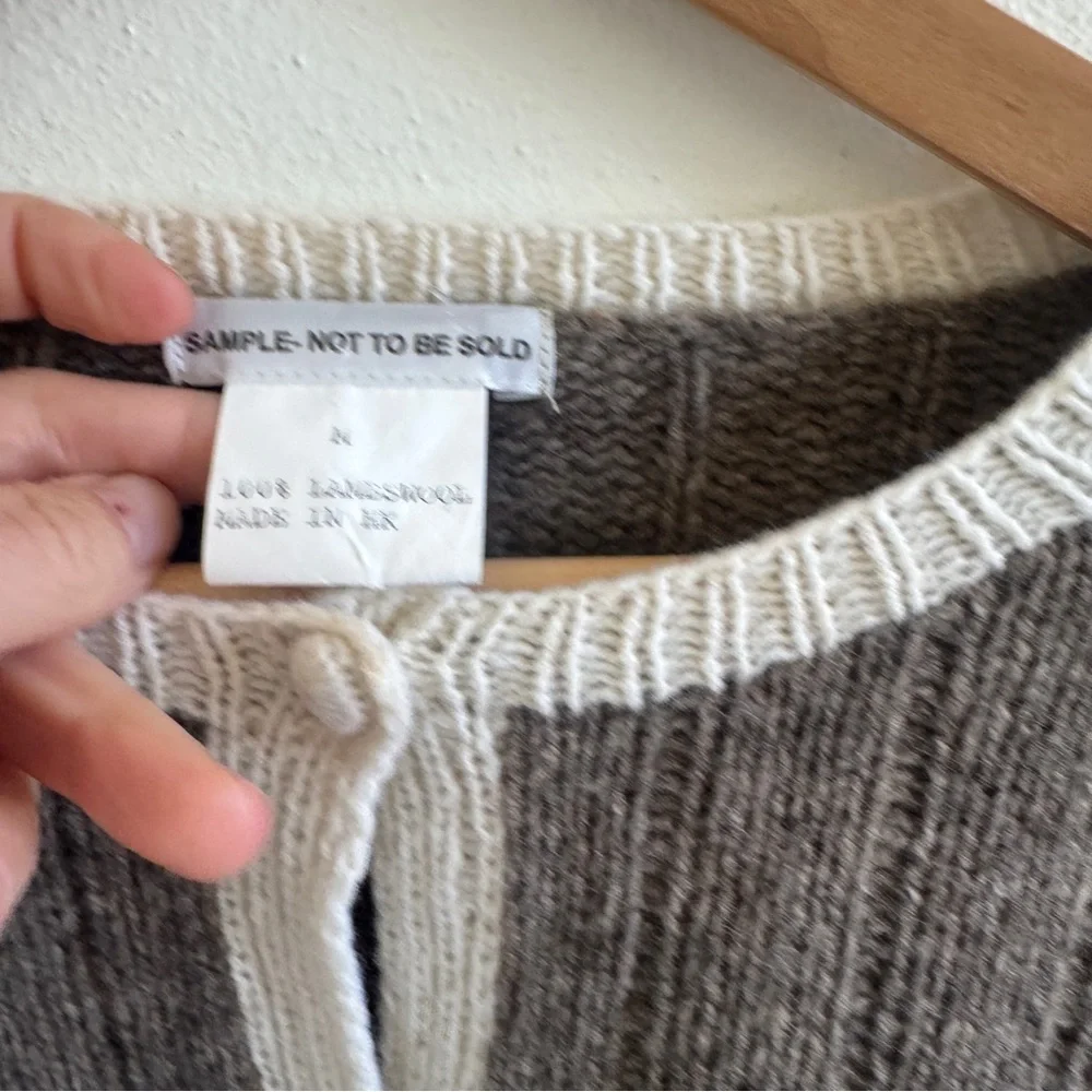 Vintage Folk Art 100% Lambswool Cardigan Sweater Sample New Without Tags L - Picture 3 of 9